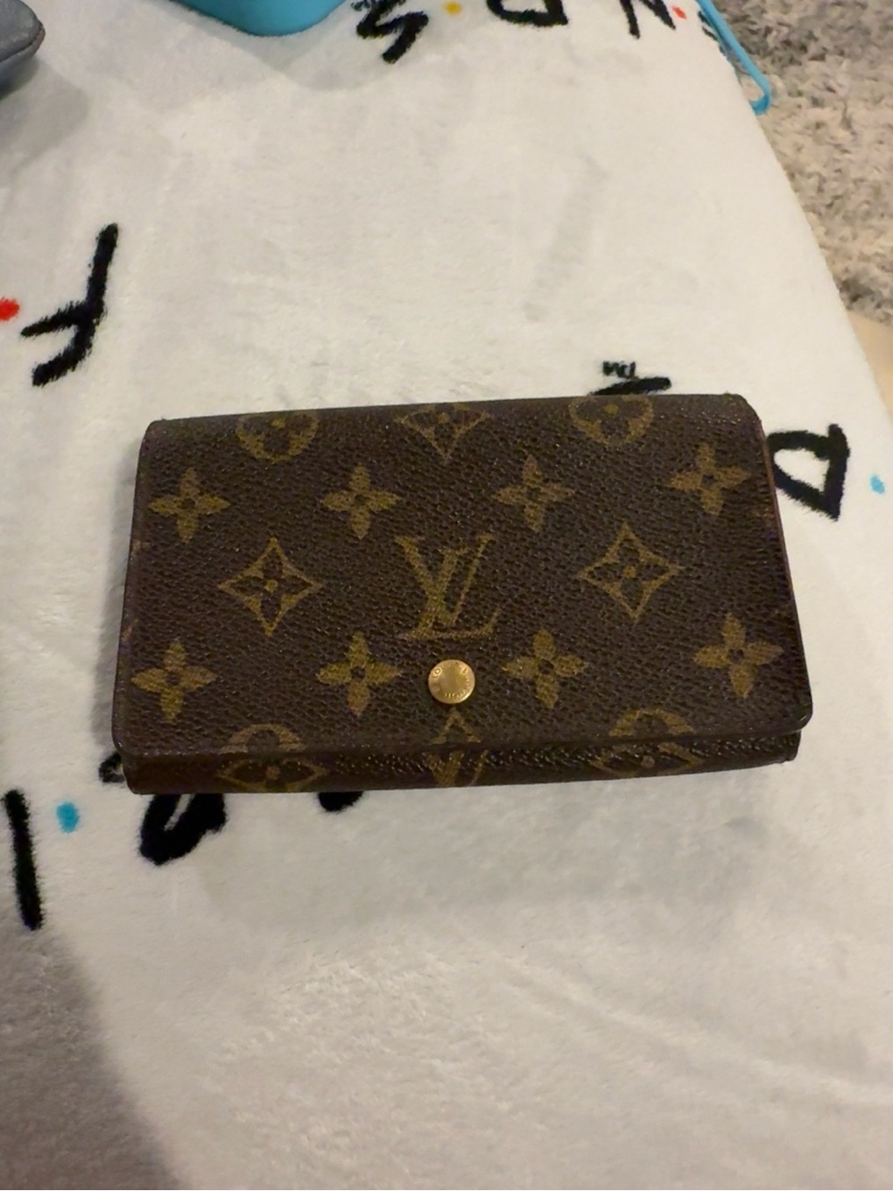 Louis Vuitton Monogram Canvas Brown Wallet with Gold Snap